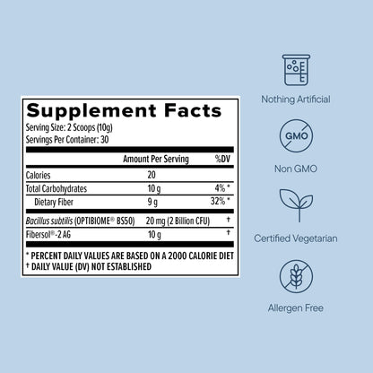 Zenwise Health Metabolic Probiotics Daily Fiber Powder Prebiotic - 15 Day | 15-day Supply, 10g Soluble Fiber, Fibersol, Satiety, Metabolic Probiotics, Appetite Control, Unflavored Powder