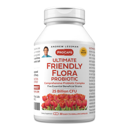 Andrew Lessman ProCaps Probiotic 25 Billion CFU 60 Capsules for Women & Men | Shelf-stable 25 Billion CFU. Four probiotic strains. No refrigeration required. Supports digestive & immune health.