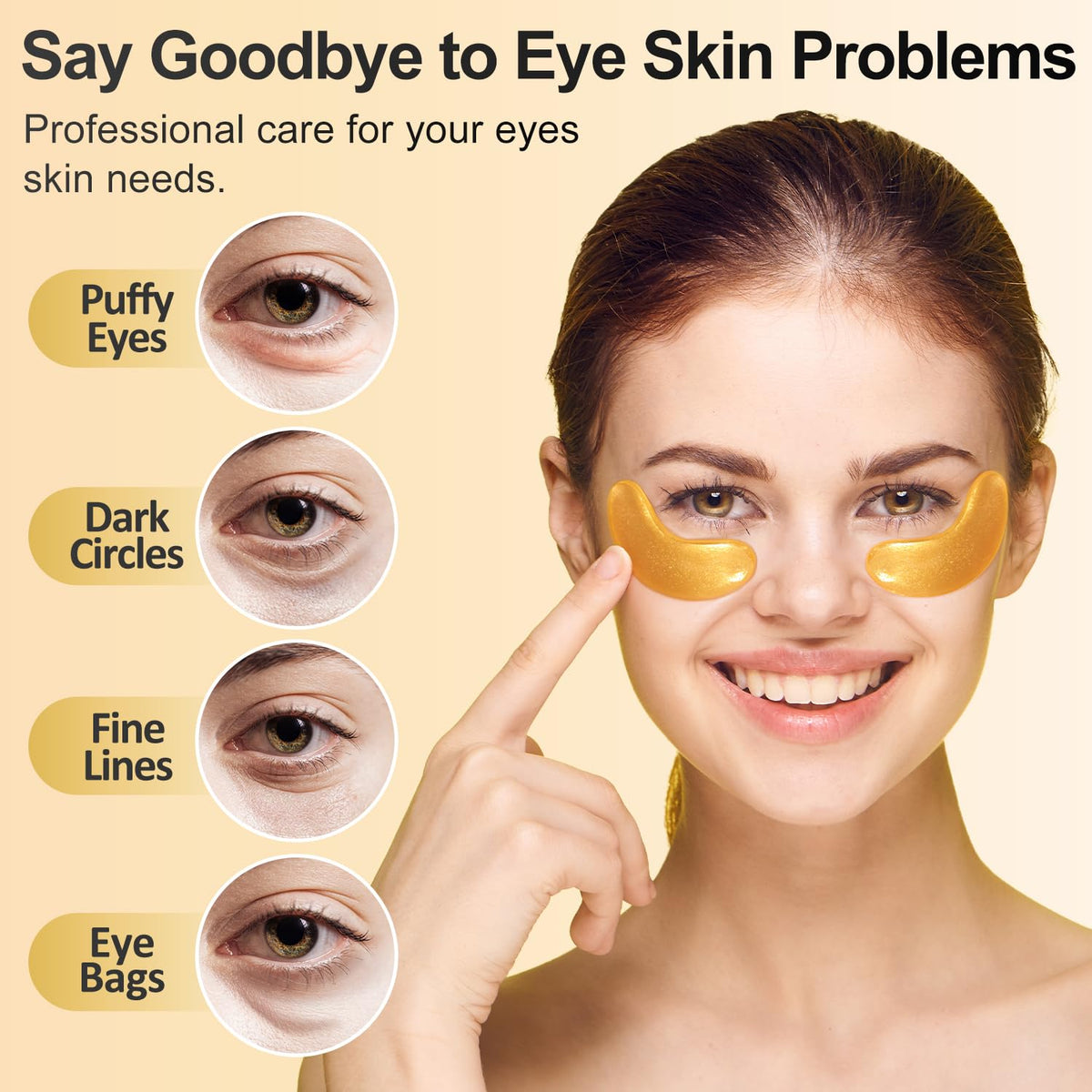 Under Eye Patches (36 Pairs) - 24K Gold Eye Masks Treatment for Eye Bags, Puffy Eyes