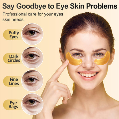 Under Eye Patches (36 Pairs) - 24K Gold Eye Masks Treatment for Eye Bags, Puffy Eyes