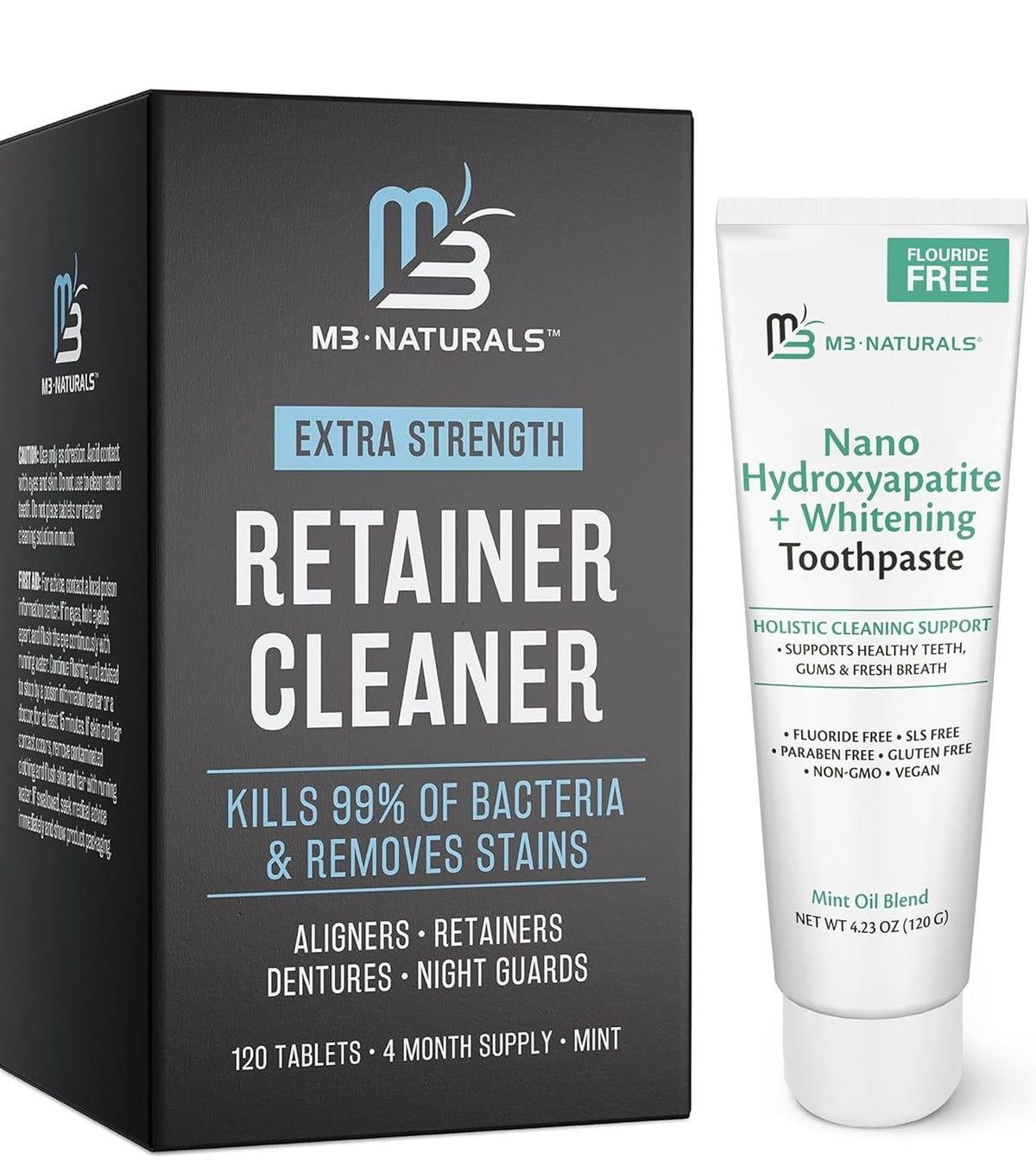 Nano Hydroxyapatite Toothpaste & Dental Appliance Cleaner Tablets