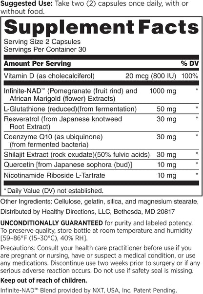 DOCTORS' PREFERRED NAD+ Anti-Aging Supplement with Resveratrol | 60 Capsules