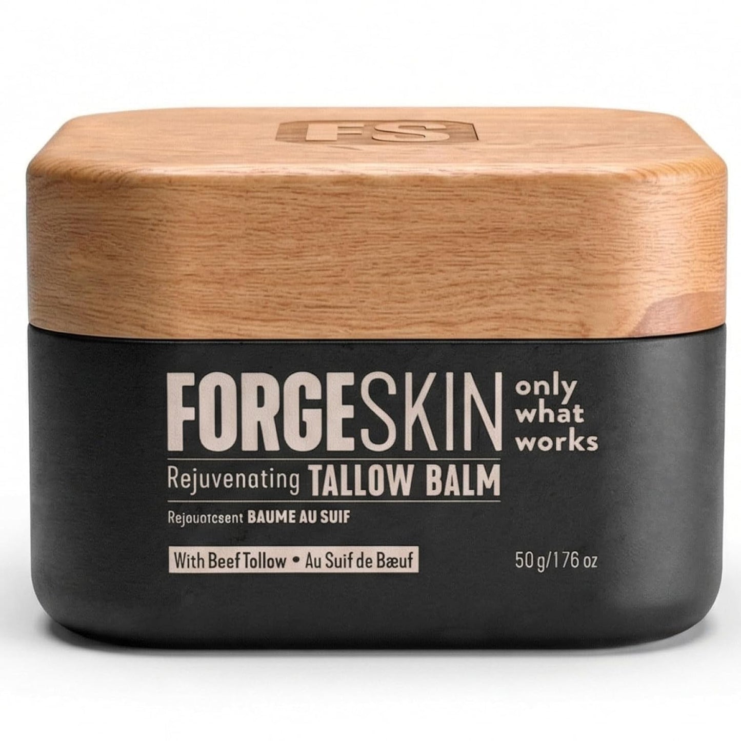 Forge Skin® Men's Anti-Aging Face Care Routine | Beef Tallow Balm Moisturizer + Nourishing Cleanser Exfoliating Face Wash + Hydration Wrinkle Defense Serum + Mineral Tallow Sunscreen SPF 30