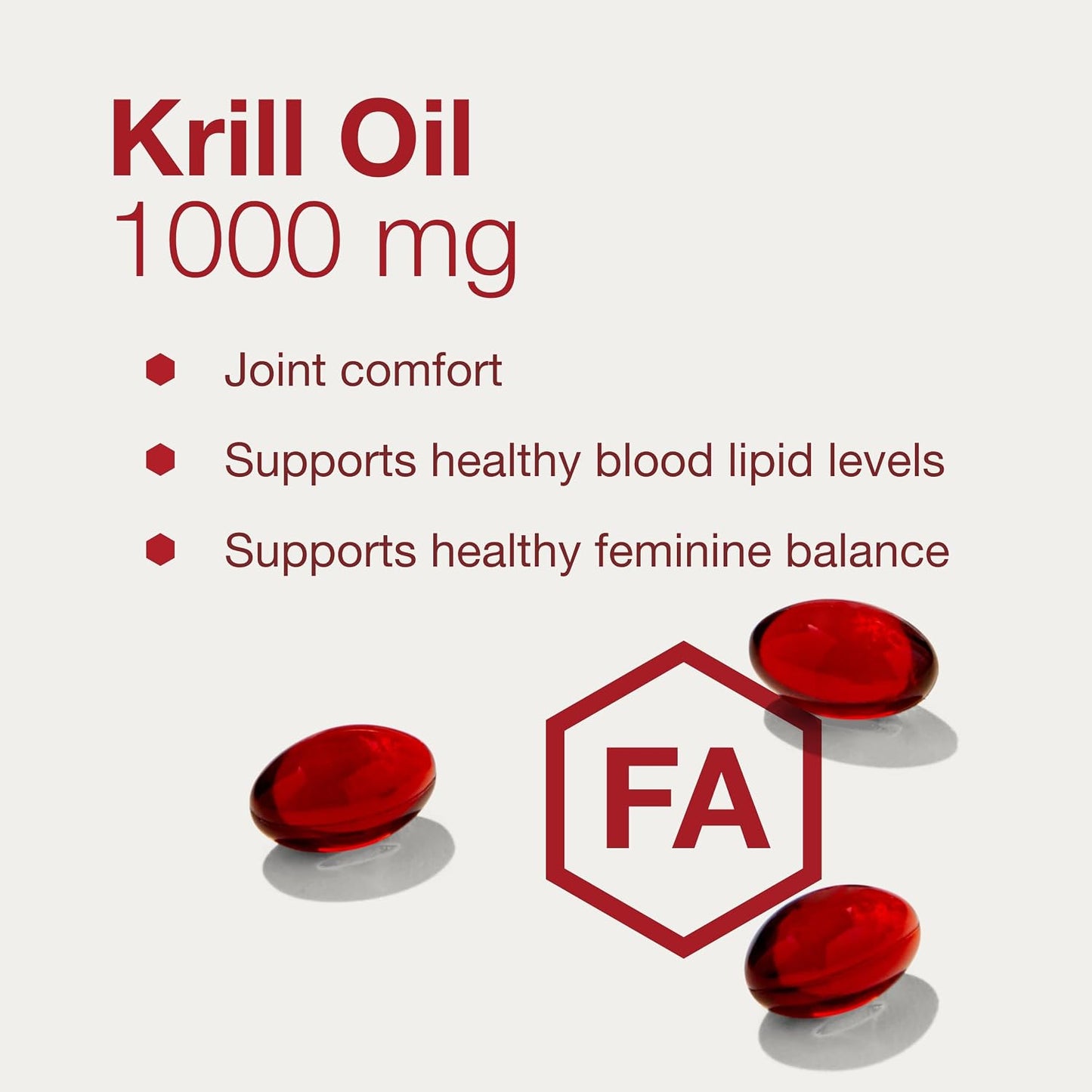 PROTOCOL FOR LIFE BALANCE Krill Oil 1,000mg, DHA & EPA, 60 Softgels | Extra Strength Krill Oil Supplement, DHA and EPA, with Astaxanthin, Support Heart, Brain, Joints*, Non-GMO and Halal