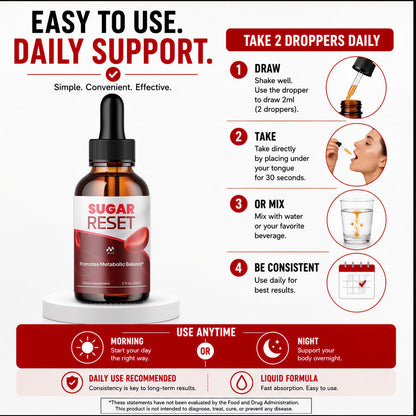 Sugar Reset Drops, SugarReset Advanced Blood Support Supplement 30 Servings