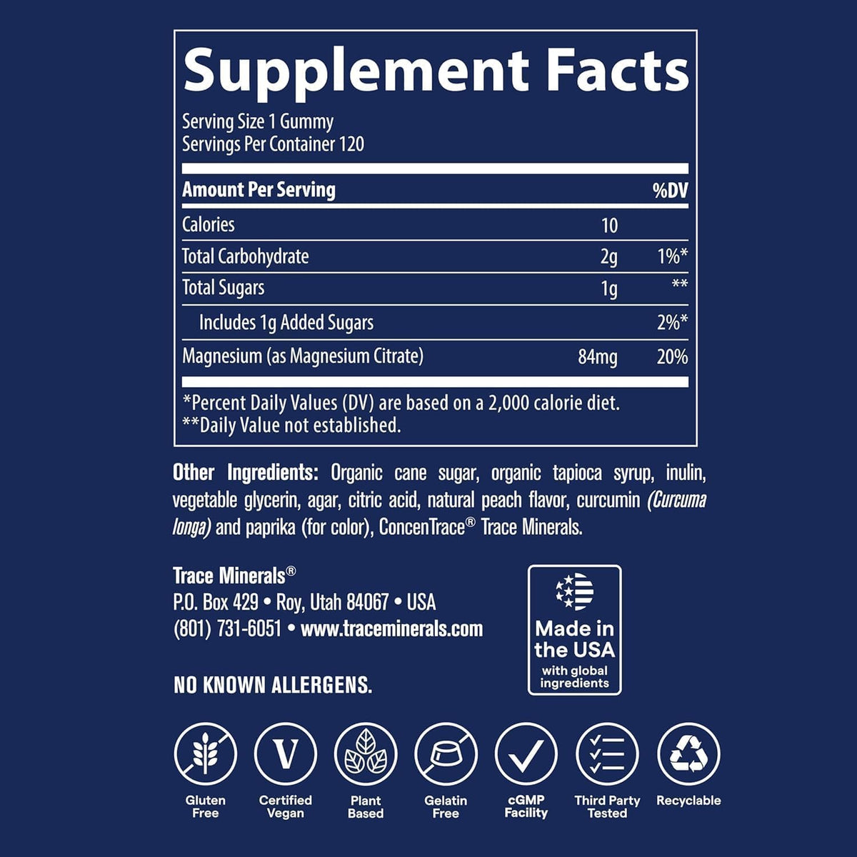 Trace Minerals Magnesium Gummies, Watermelon, 120 Counts