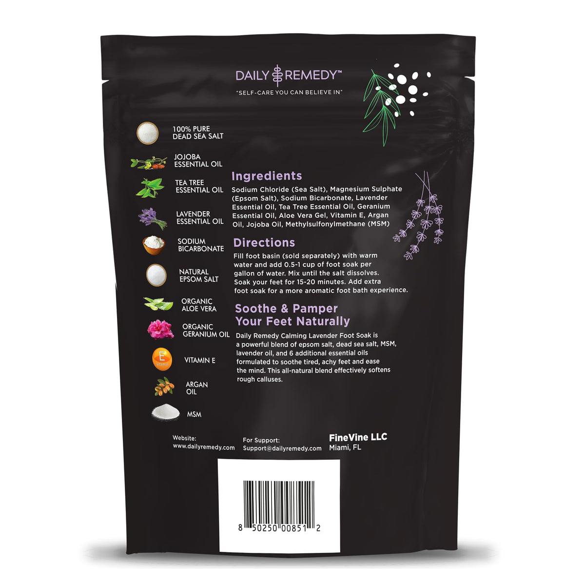 Calming Lavender Foot Soak with Epsom Salt, Made in USA, Foot Soak Soothes Sore Tired
