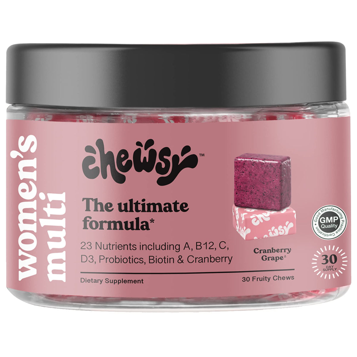Chewsy Women's Multivitamin Chews, Immune & Energy Support, Vitamins C, B12, A, D, E
