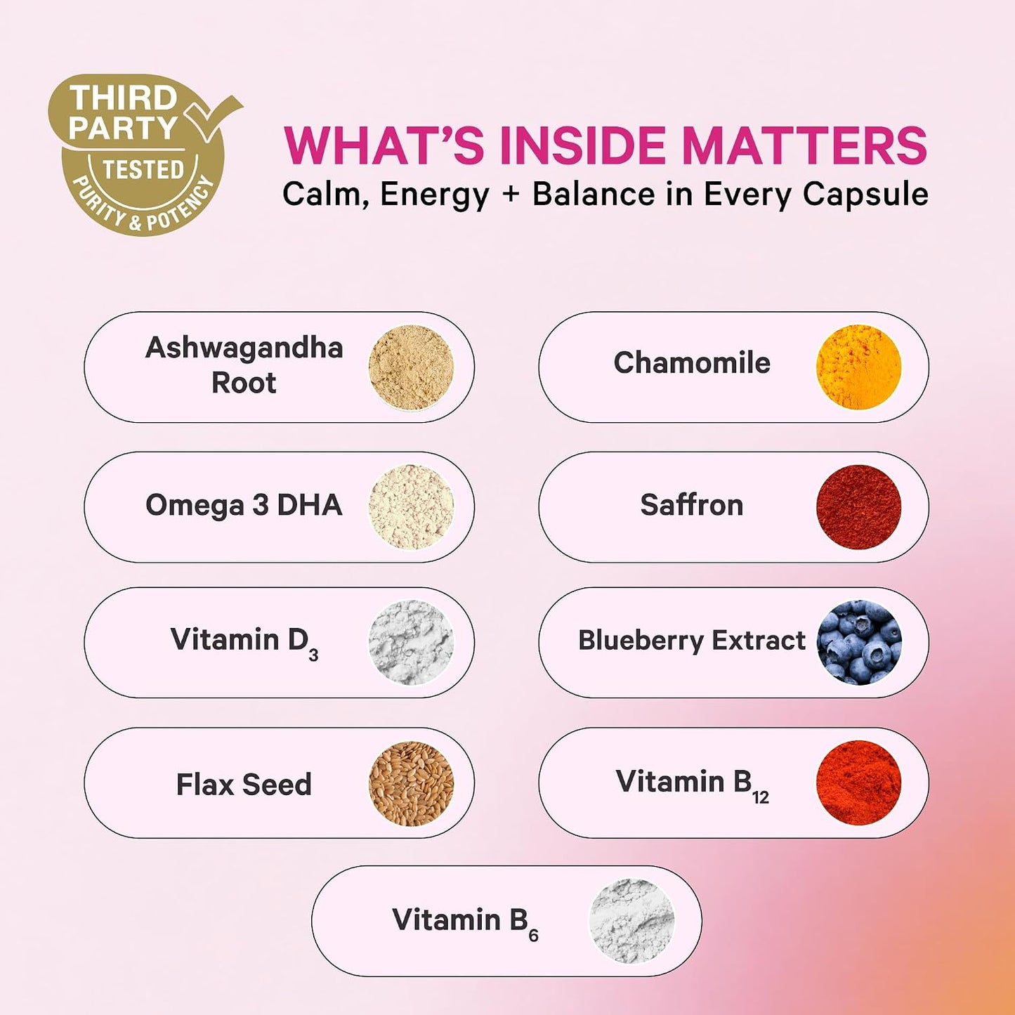 Pink Stork Cortisol Complex for Women - 60 Capsules | Adaptogenic Adrenal + Stress Support, 300mg Organic Ashwagandha, Algae DHA, Saffron, Methylated B Vitamins, Non-Drowsy