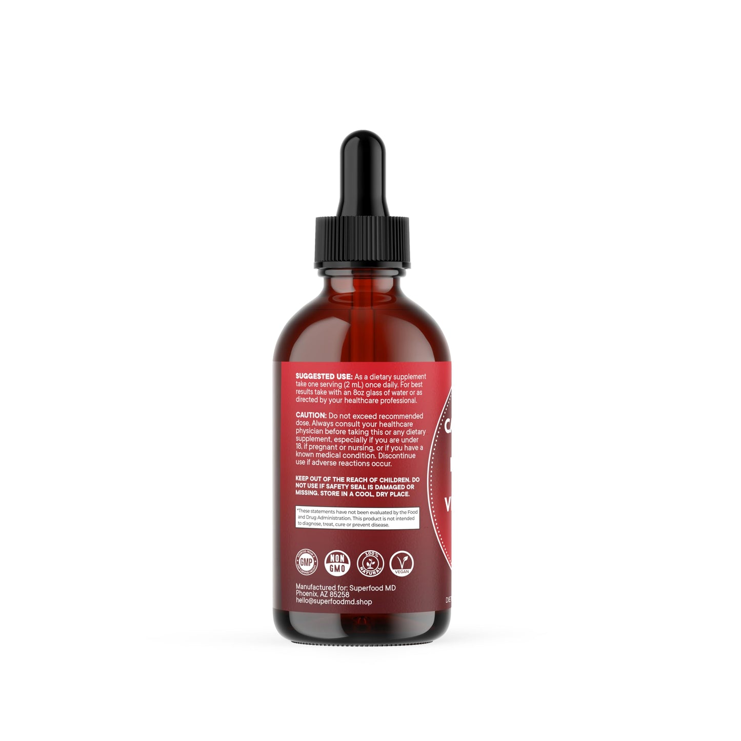 Cayenne Pepper Supplement Liquid Drops + Hawthorn Berry, Vitamin D3 K2 Beet Root Powder, Ceylon Cinnamon, Turmeric Curcumin, Organic Panax Ginseng - 4 OZ