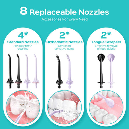 COSLUS C30 Water Dental Flosser, Upgraded DIY Mode, Black, 1Pcs