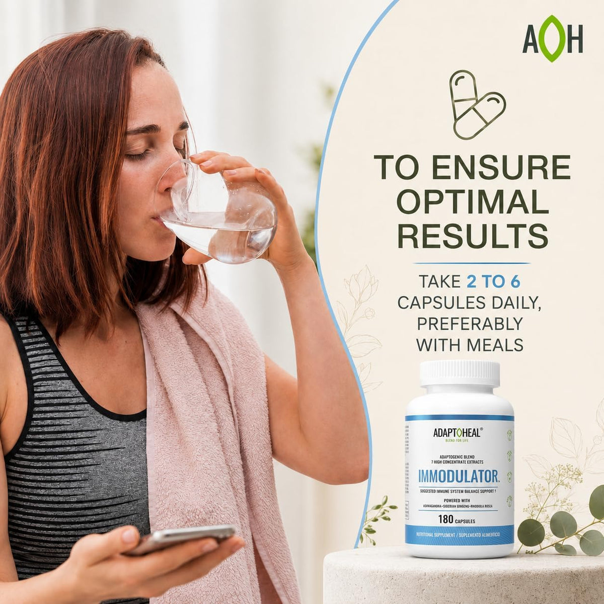 ADAPTOHEAL Immodulator Adrenal Support Supplements (180 Capsules)