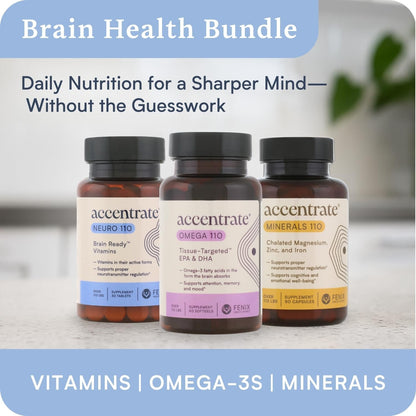 Accentrate Neuro - Brain Health, Methylated Vitamin B Complex, MTHFR | Every B vitamin already in its active form, so your body does not have to convert it first. Supports focus and mood.