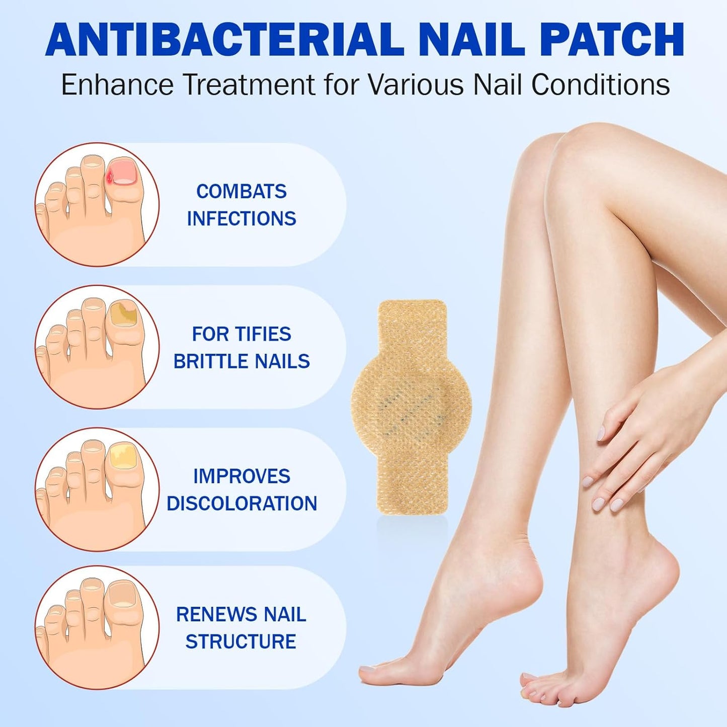 42pcs Toenail Care Patches for Dry, Weak & Cracked Nails, Deeply Moisturizing Nail Surface