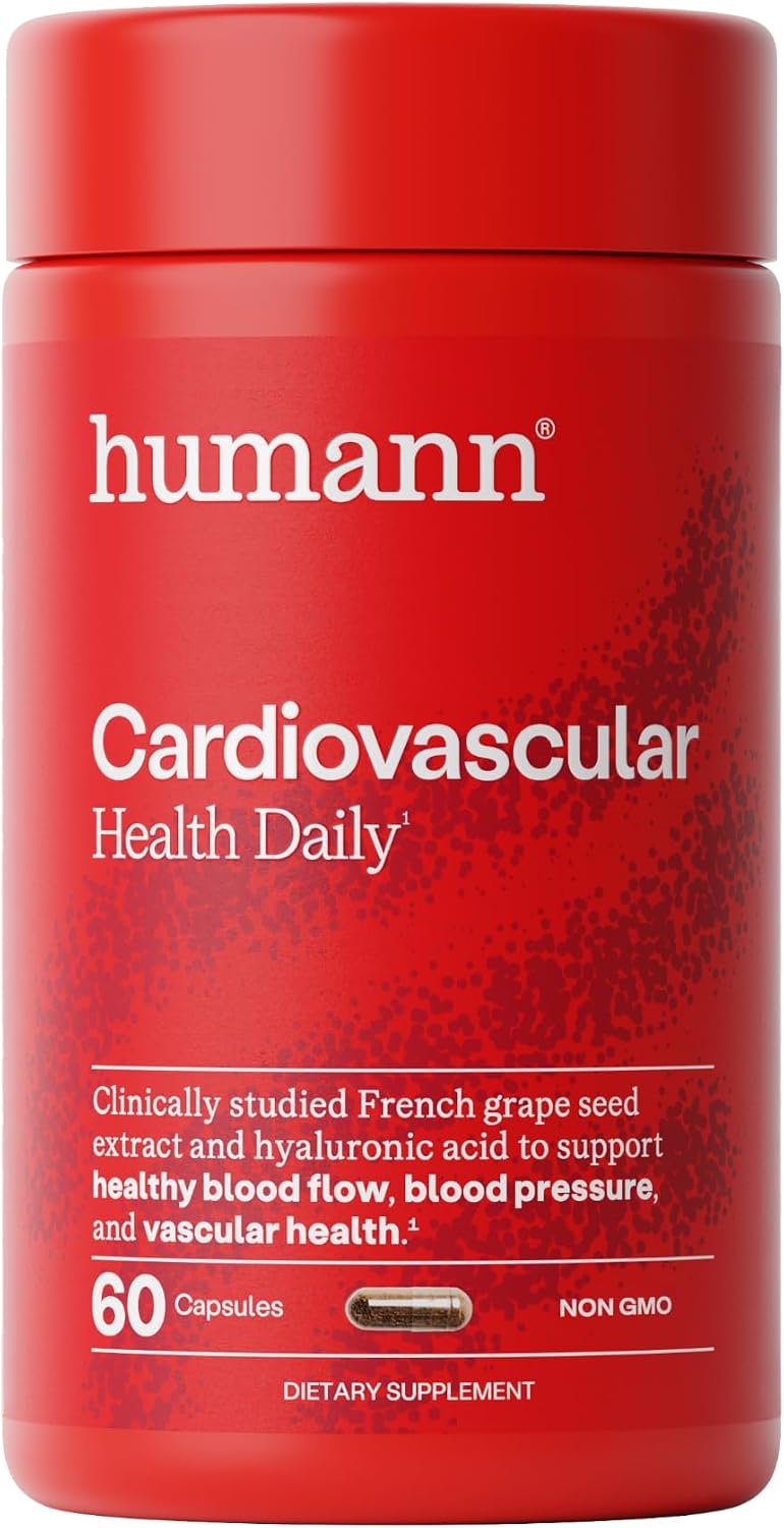 HumanN Daily Wellness, Grape Seed Extract Capsules & Hyaluronic Acid Circulation Supplements, Plant-Based Non-GMO, 60 Capsules