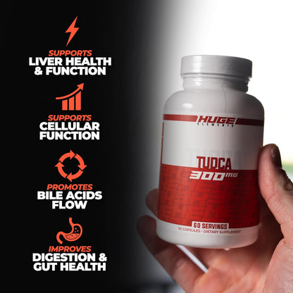 Huge Supplements TUDCA 300mg, Premium Quality Liver Support & Detoxification, Pure Bile Salts, Third-Party Lab Tests Available (60 Servings)