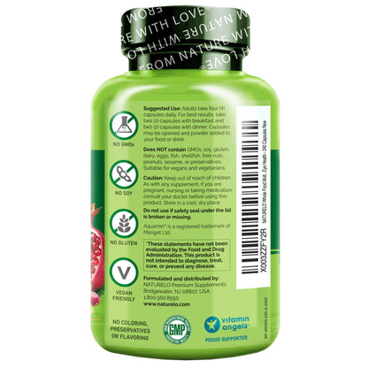 NATURELO Whole Food Multivitamin for Men 50+ - with Vitamins, Minerals, Organic Herbal Extracts - Vegan Vegetarian - for Energy, Brain, Heart and Eye Health - 120 Capsules