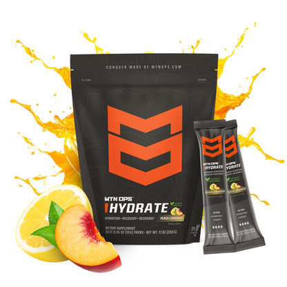 MTN OPS Hydrate Sugar Free Electrolyte Packets, Mango Peach
