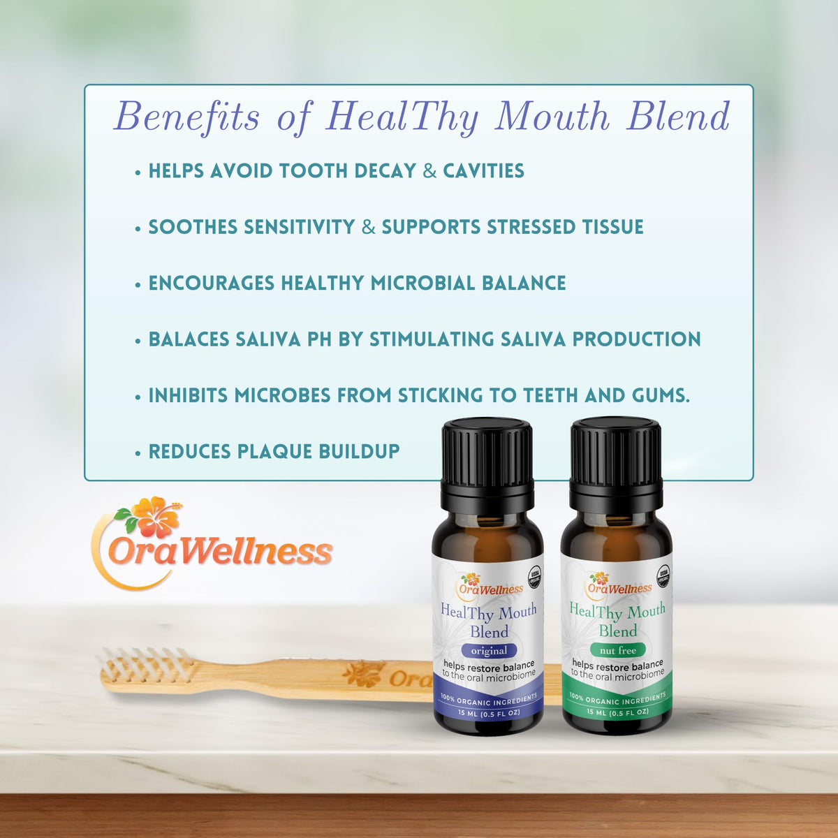 OraWellness Nut Free Healthy Mouth Blend Organic Tooth Oil, Fluoride Free