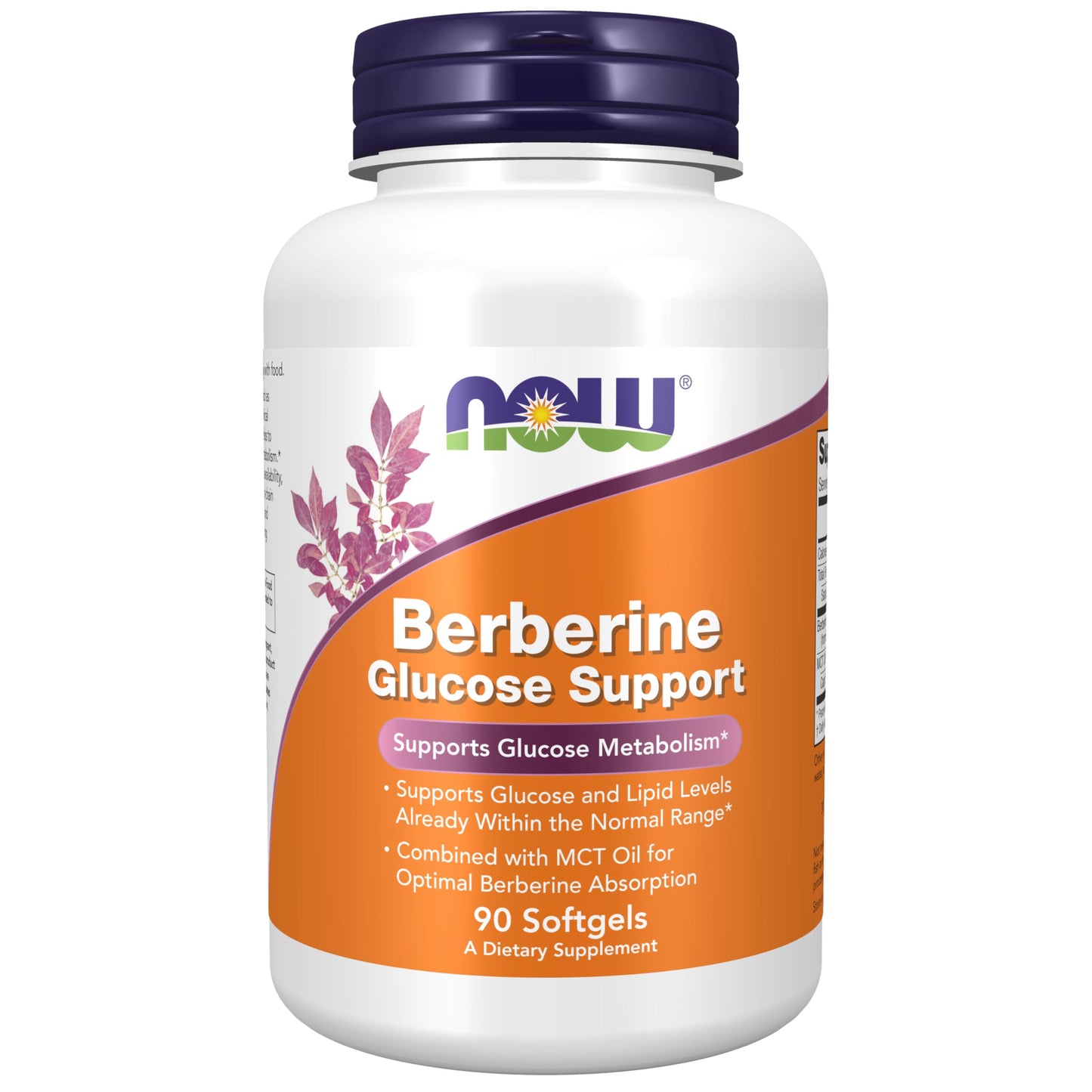 NOW Foods Supplements, Berberine Glucose Support, Combined with MCT Oil for Optimal Berberine Absorption, 90 Softgels