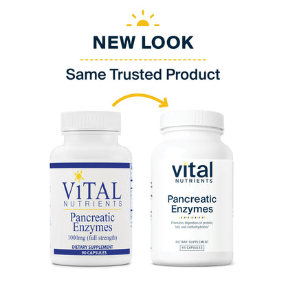 Vital Nutrients Pancreatic Enzymes 1000mg (Full Strength) | Pancreatin Digestion Supple