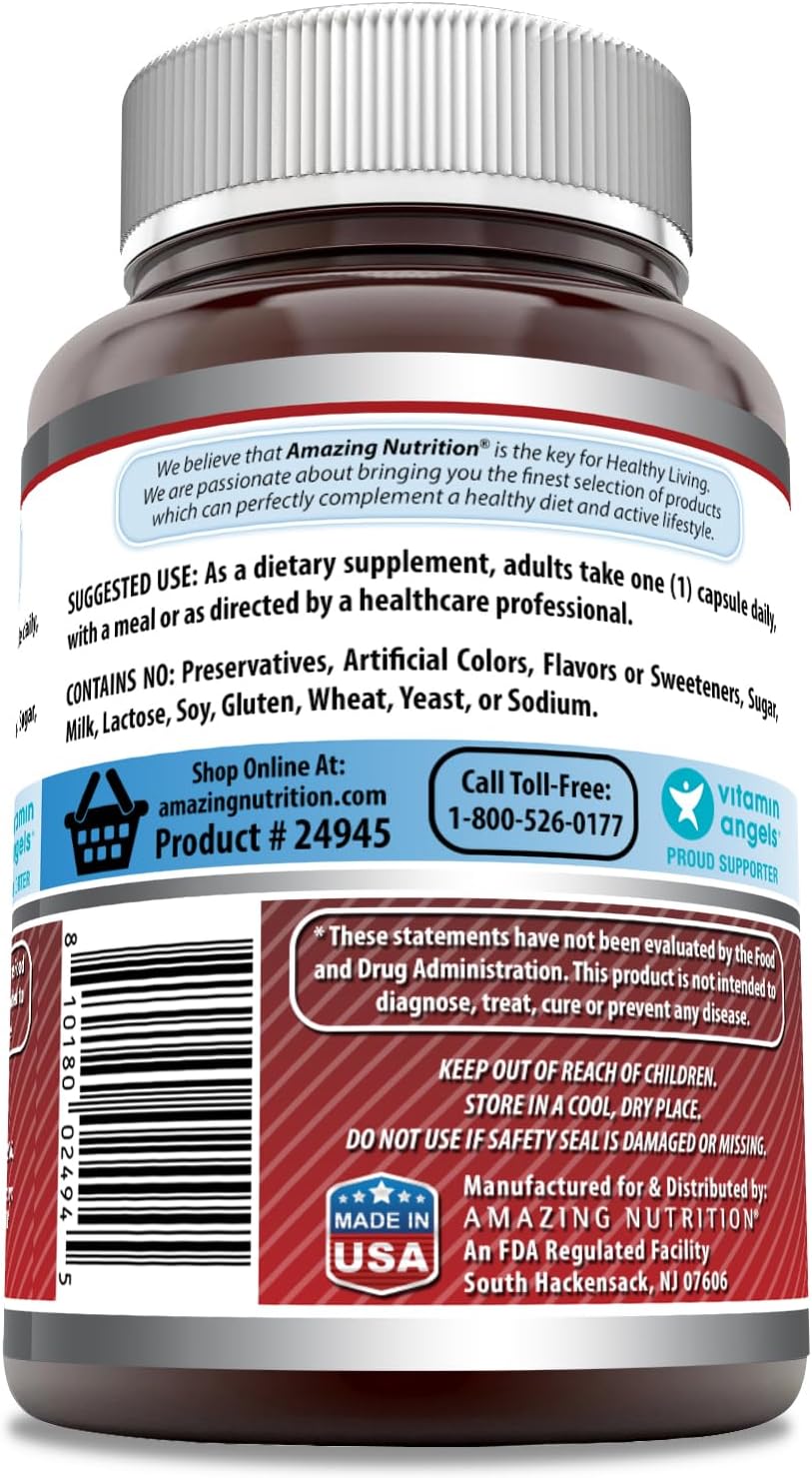Amazing Formulas Niacin(Vitamin B3) 250 mg 180 Capsules Supplement | Non-GMO | Gluten Free | Made in USA