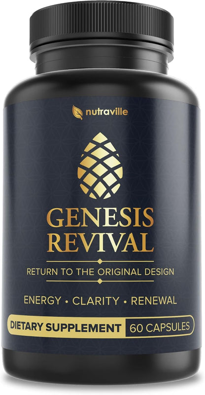 Genesis Revival - Shilajit, Lion's Mane & 8 Sacred Botanicals | Nourish the Pineal Gland for Energy, Mental Clarity, Graceful Aging & a Return to Your Eden State, 60 Count