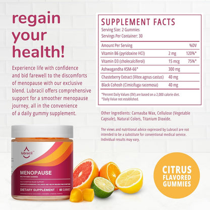 Lubracil - Menopause Gummies - Women's Natural Hormone-Free Daily Dietary Supplement