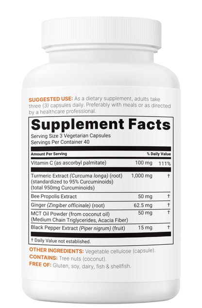 Micro Ingredients Pure Turmeric Curcumin Supplement 1,000mg – 95% Curcuminoids with Black Pepper & Ginger – High Absorption for Joint & Antioxidant Support* – Filler Free, 120 Veggie Capsules