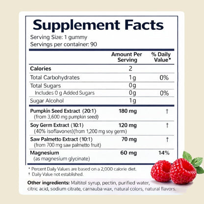 Happee Bladder Control Gummies Supplement Women & Men, Day & Night 90 ct | Daily Bladder Support & Urinary Tract Health, 4-in-1 Pumpkin Seed Extract & Soy Germ, 90 Berry Gummies