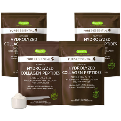 Igennus Free Range Grass Fed Hydrolyzed Bovine Collagen Peptides, Neutral Taste, 100% Highest Grade Bovine Collagen Protein Powder, Types 1, 2 & 3, Clean Label, Non-GMO, Free Range, 40 Servings