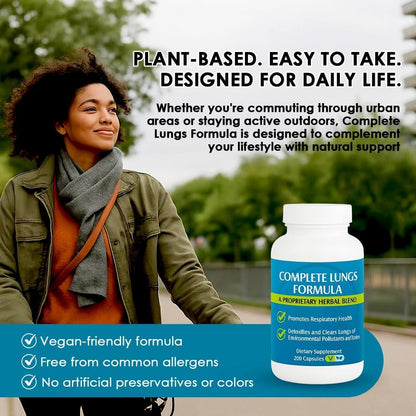 Complete Lungs Formula Lung Supplement, Mullein Leaf, 200 Caps