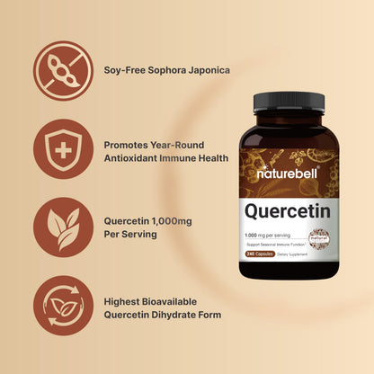 NatureBell Quercetin 1000mg Per Serving | 240 Capsules, Ultra Strength Quercetin