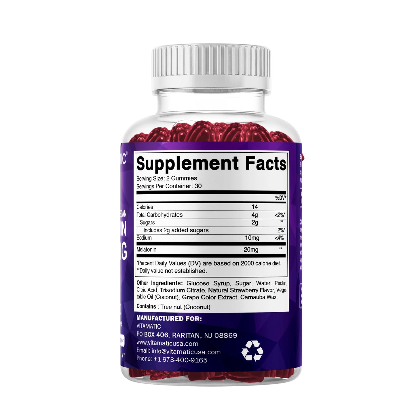 Vitamatic Melatonin 20 mg Fast Dissolve Tablets, 120 Count, Made in USA | Support Restful Sleep & Healthy Sleep Cycles*, Non GMO, Gluten Free