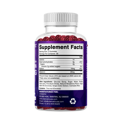 Vitamatic Melatonin 20 mg Fast Dissolve Tablets, 120 Count, Made in USA | Support Restful Sleep & Healthy Sleep Cycles*, Non GMO, Gluten Free