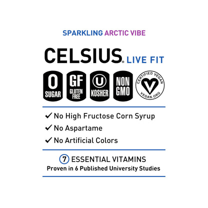 CELSIUS RETRO VIBE Sparkling Sherbet Slush, Sugar Free Energy Drink, 12 Fl Oz (Pack of 12)