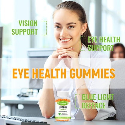 Lutein Gummies 25mg - Eye Vitamins Lutein & Zeaxanthin Eye Health Supplements for Adults,Sugar Free Eye Health Gummies Supplement - Support Vision,Macular,Blue Light Filtering (120 Count)