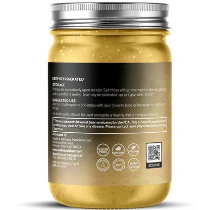 WELLNESS LABSRX Irish Sea Moss Gel Raw - Wildcrafted Superfood Seamoss Gel - Pineapple Mango Flavor, Vitamin and Mineral-Rich from Pristine Caribbean Waters - 10 oz.