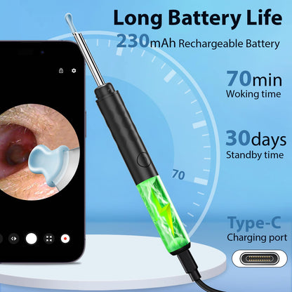 Ear Wax Removal Tool Camera, Ear Cleaner with Camera, Ear Cleaning Kit 1296P HD Ear