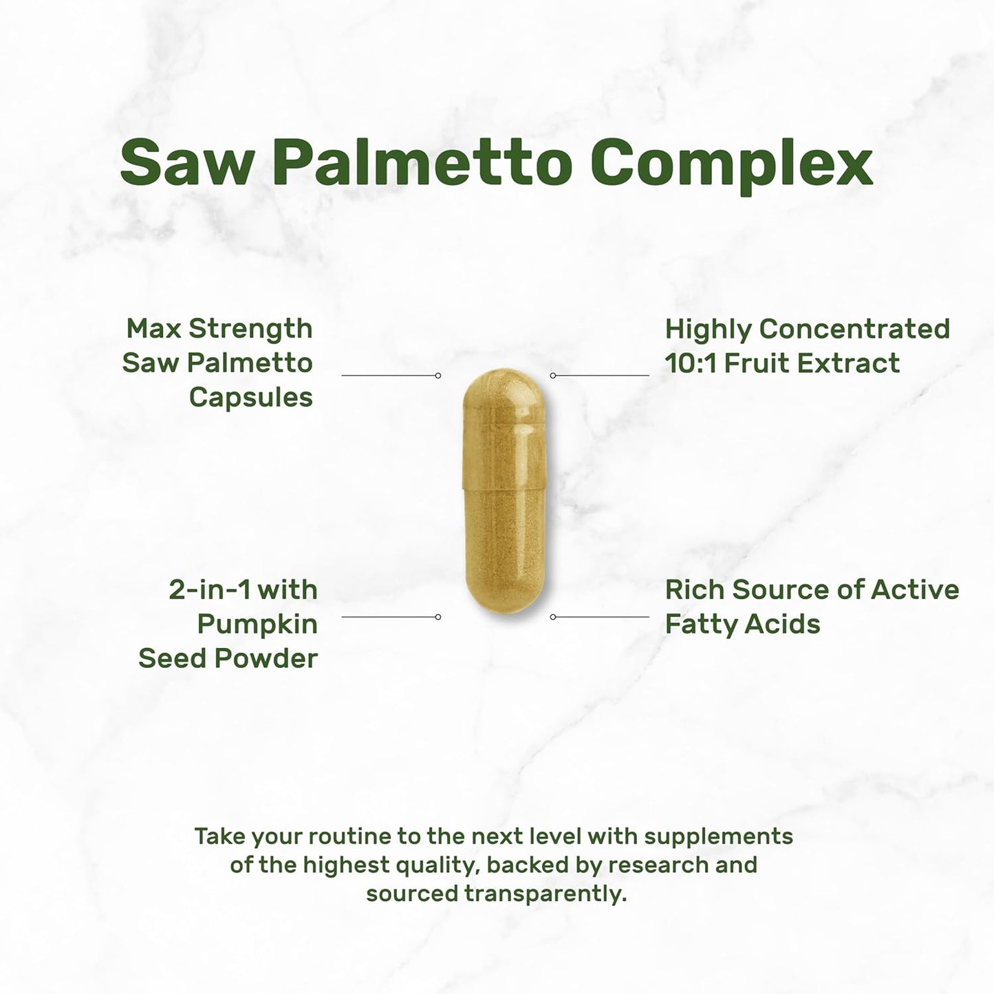 Saw Palmetto Supplement with Pumpkin Seed, 300 Capsules | Promotes Prostate Health | DHT Blocker | Hair Growth Vitamins, Maintain Normal Urinary Frequency