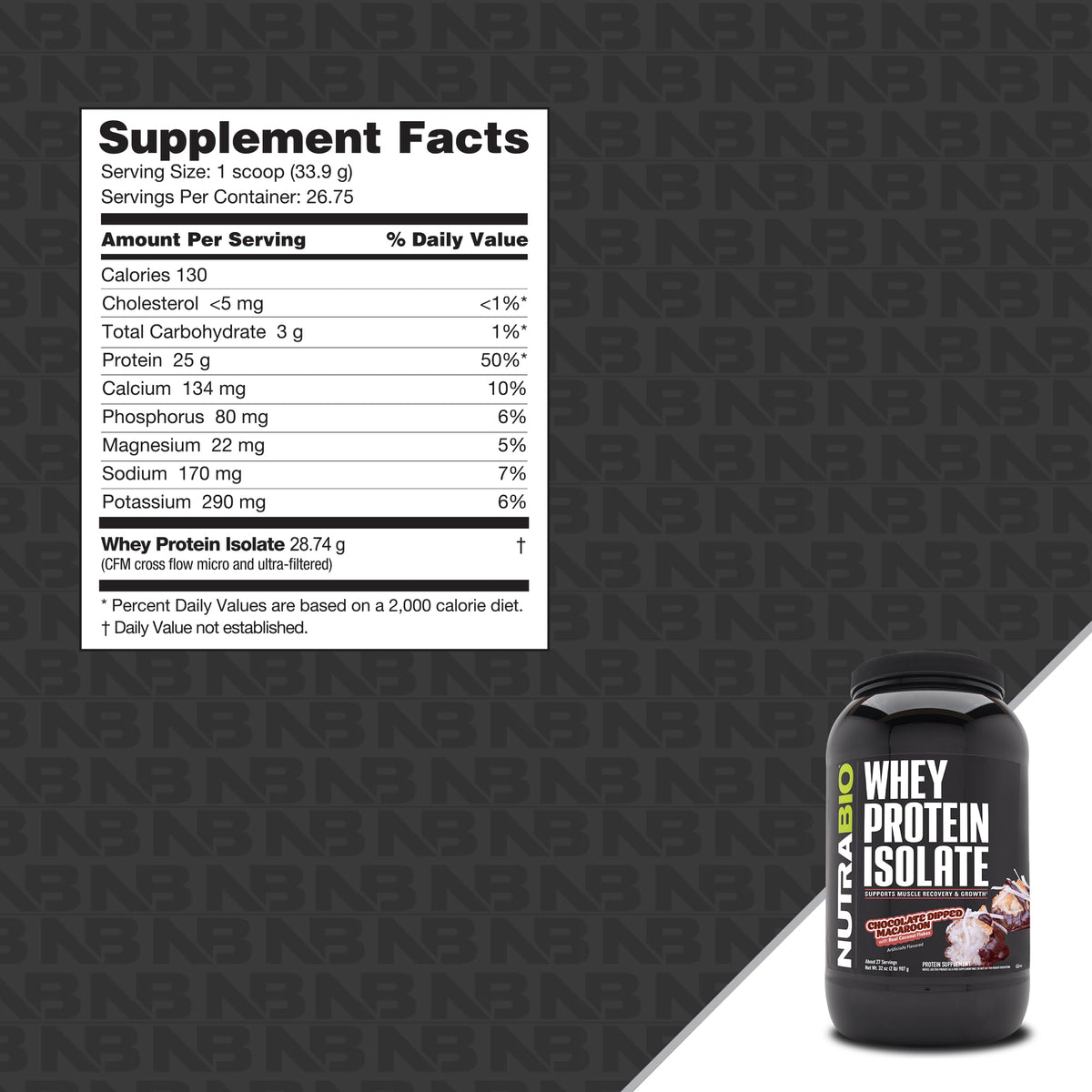 NutraBio Whey Protein Isolate Supplement – 25g of Protein Per Scoop with Complete