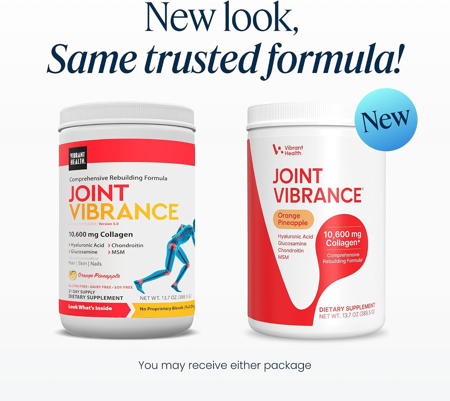 Vibrant Health, Joint Vibrance, Comprehensive Joint and Cartilage Support, Orange Pineapple, 21 Servings