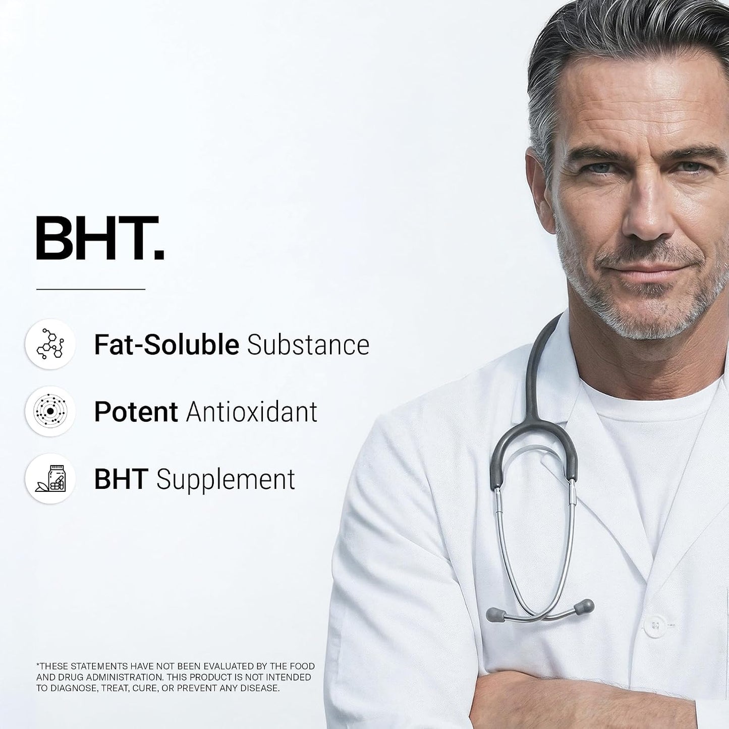 Supersmart - BHT Supplement 300mg per Day - Butylated Hydroxytoluene | Non-GMO & Gluten Free - 90 Vegetarian Capsules