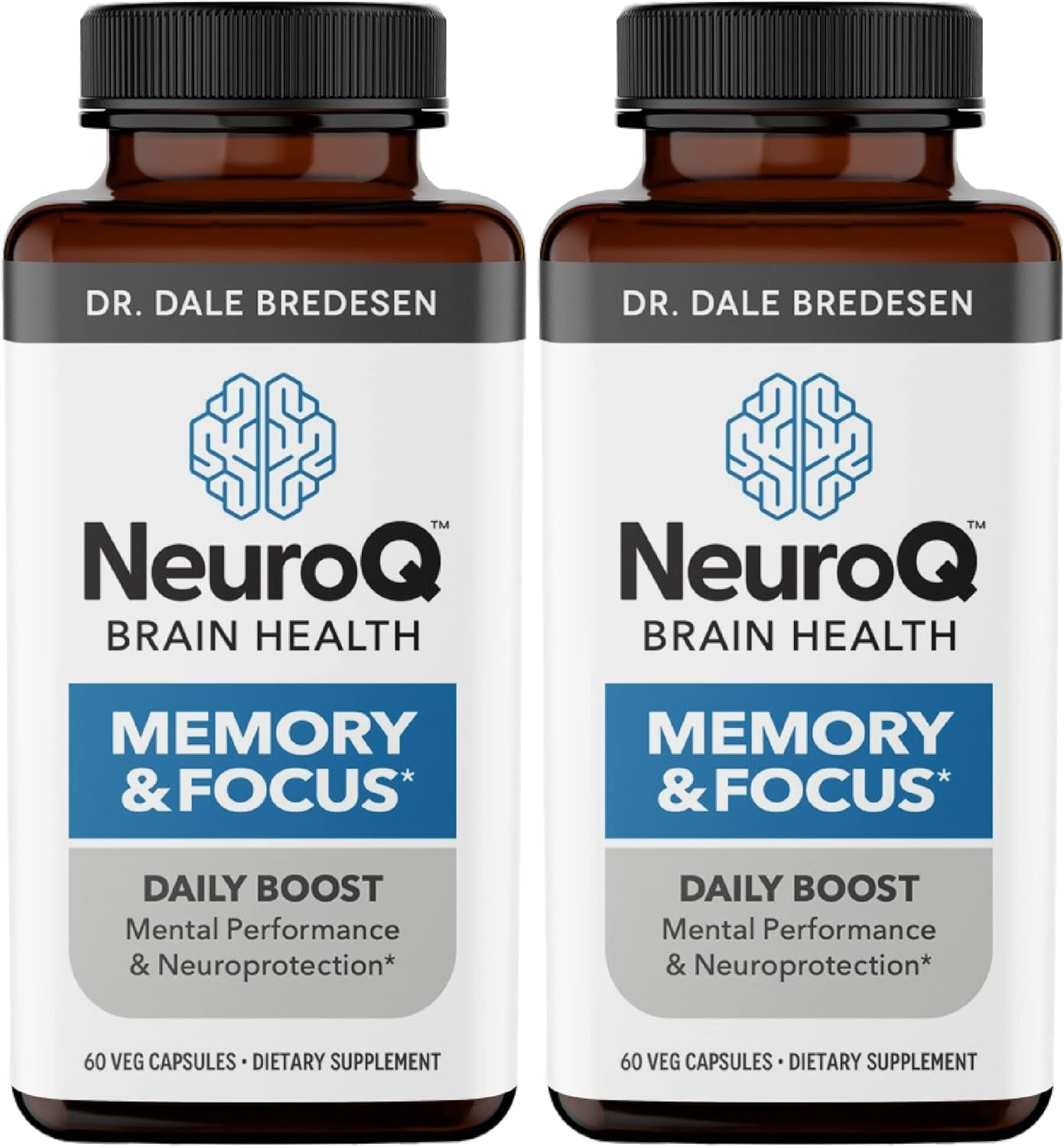 NeuroQ Memory & Focus | Formulated by Neurologist Dr. Dale Bredesen | Addresses All 4 Causes of Cognitive Decline | Ginkgo Biloba, Phosphatidylserine, Gotu Kola, Coffee Fruit, Turmeric & Propolis