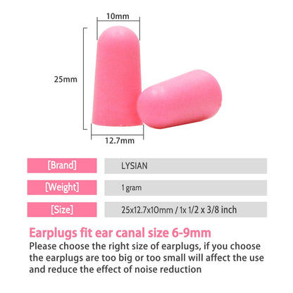 LYSIAN Ultra Soft Foam Earplugs for Sleep Noise Reduction -38dB Noise Cancelling