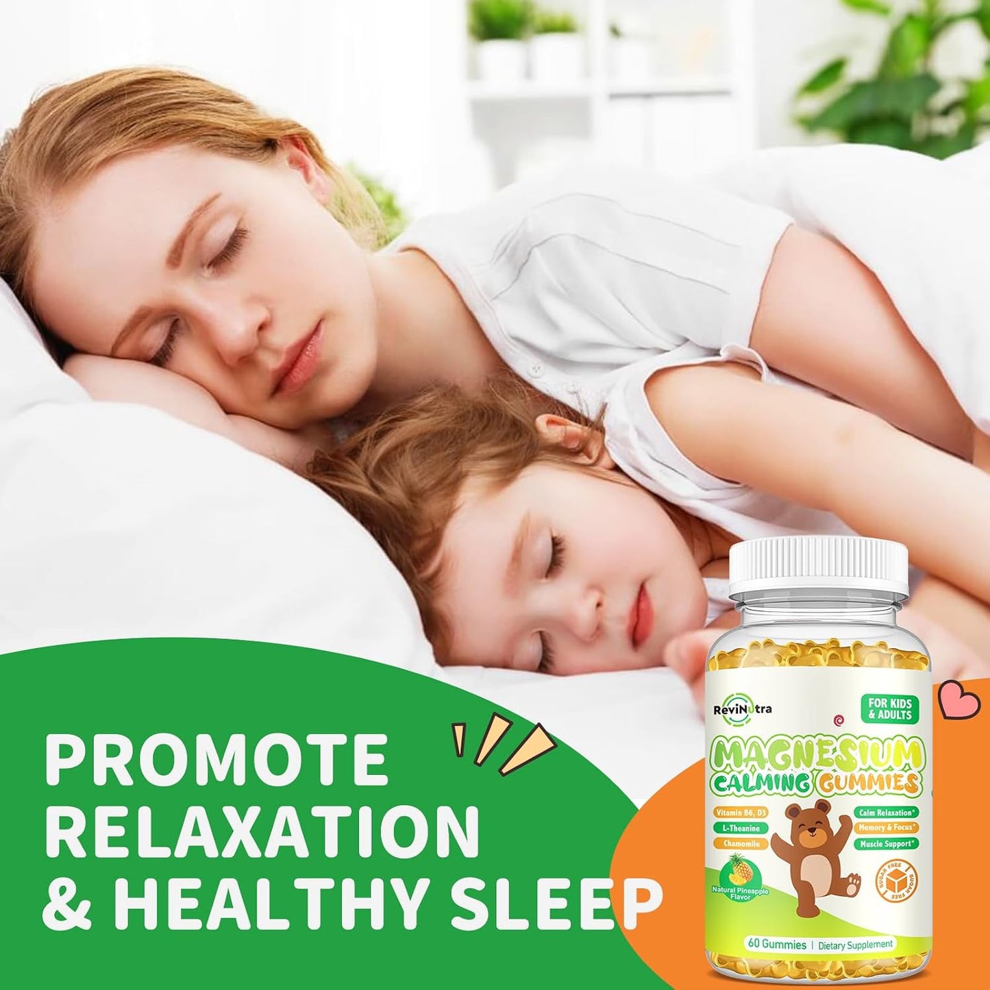 2 Pack Magnesium Gummies for Kids & Adults- Magnesium Glycinate Complex