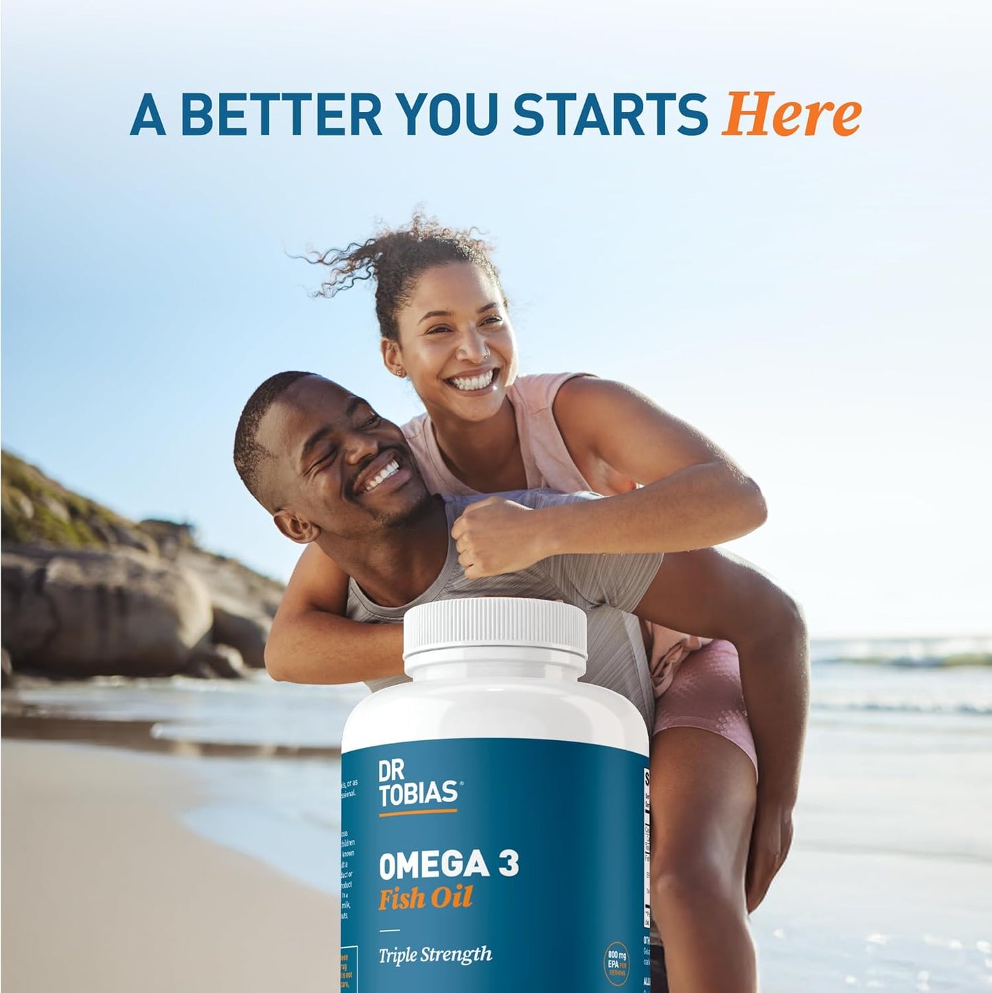 Dr. Tobias Omega 3 Fish Oil 2000mg Triple Strength | 180 Softgels | Heart, Brain & Joint Support | 2,000 mg Fish Oil | 800 mg EPA + 600 mg DHA | Delayed Release Omega 3 Supplement | 90 Servings