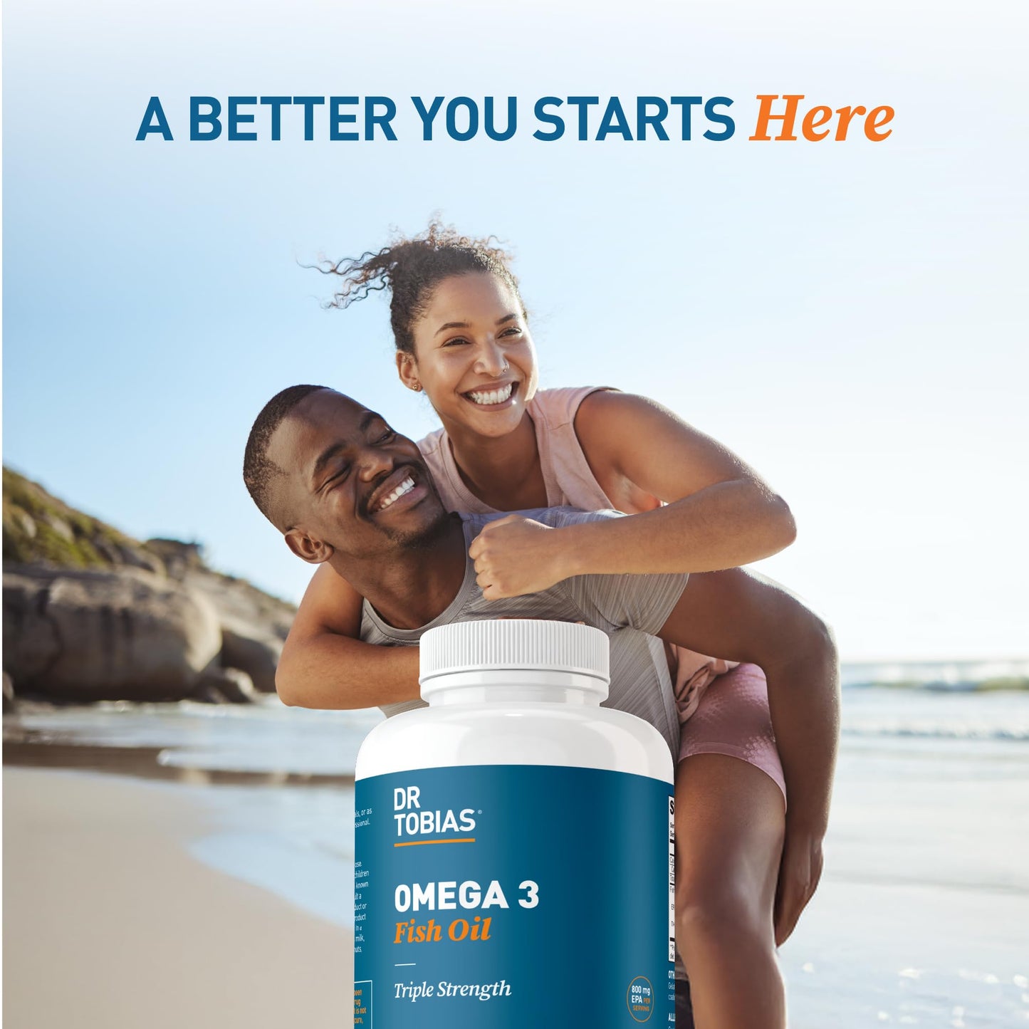 Dr. Tobias Omega 3 Fish Oil 2000mg Triple Strength | 180 Softgels | Heart, Brain & Joint Support | 2,000 mg Fish Oil | 800 mg EPA + 600 mg DHA | Delayed Release Omega 3 Supplement | 90 Servings