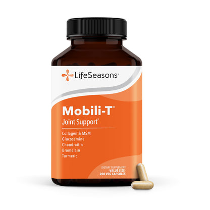 LifeSeasons Mobili-T - Joint Support Supplement - Reduces Aches & Discomforts - Increase Range of Motion - Rebuild Tissue & Cartilage - MSM Chondroitin Collagen Glucosamine & Turmeric - 120 Capsules
