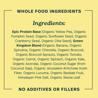 Sprout Living Epic Protein, Plant Based Protein & Superfoods Powder, Vanilla Lucuma Powder | 20 Grams Organic Protein Powder, Vegan, Non Dairy, Non-GMO, Gluten Free, Low Sugar (1 Pound, 12 Servings)